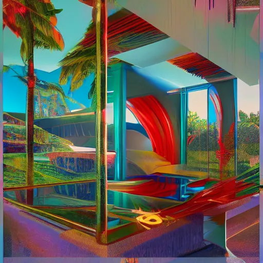 Image similar to minimalistic, hyperrealistic surrealism, award winning masterpiece with incredible details, a surreal vaporwave liminal space, vivid colors, highly detailed, trending on ArtStation