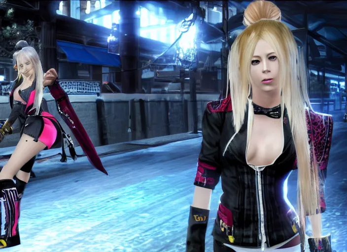 Image similar to Avril Lavigne as a playable character in Dead or Alive, detailed game screenshot 4K