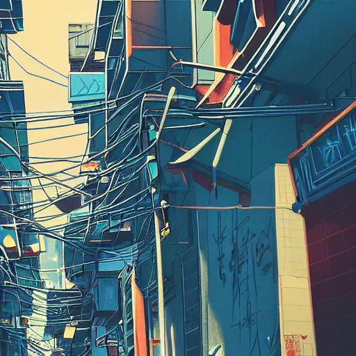 Image similar to a close up to a tokyo alley by makoto shinkai, beeple and james jean, aya takano color style, 4 k, super detailed, modern, 4 k, symmetrical