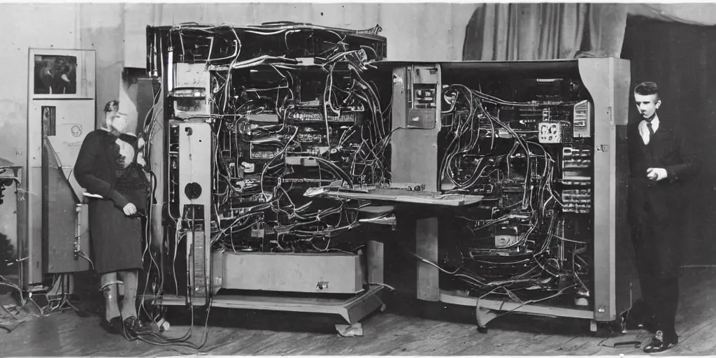 Prompt: A very big Computer em 1920, award winning photo