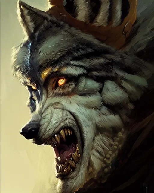 Image similar to portrait of lon chaney jr's wolf man, fantasy character portrait, ultra realistic, concept art, intricate details, highly detailed by greg rutkowski, gaston bussiere, craig mullins, simon bisley