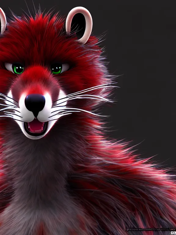 Image similar to furry - male - red - black - weasel - chaos theorist - fursona uhd ue 5 visual novel pc game expressions, photorealistic