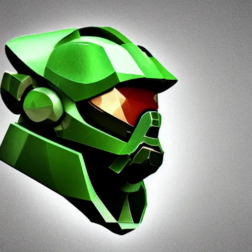 Image similar to Low poly render of Master Chief