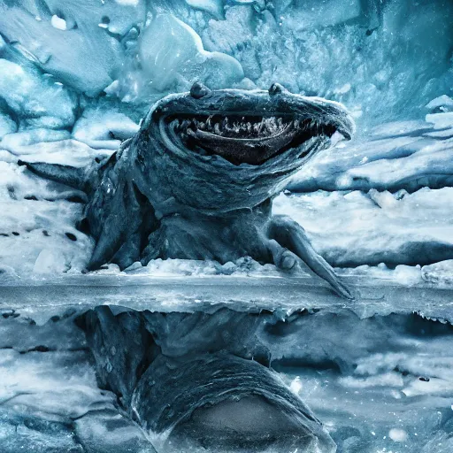 Image similar to a creature under the ice
