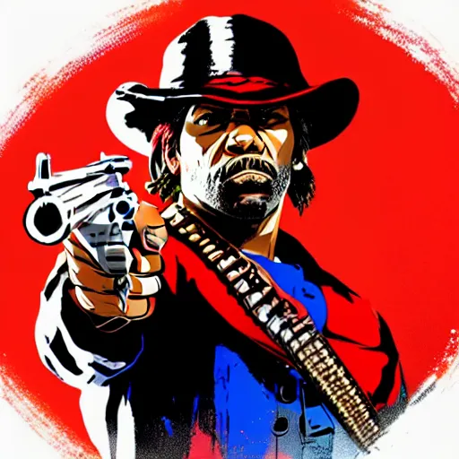 Image similar to Chief Keef in red dead redemption 2 4K quality digital art