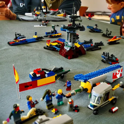 Prompt: d-day made of lego, photo