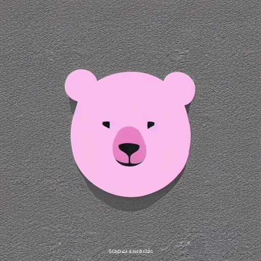 Image similar to a cute pink fluffy vector podcast logo of a streaming bear, golden ratio, iconic, award winning, line art, bold, playful