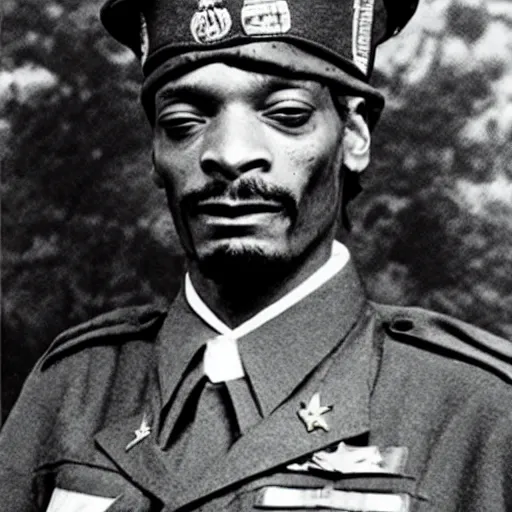 Image similar to Snoop Dogg as a soldier in Vietnam, award winning historical photograph