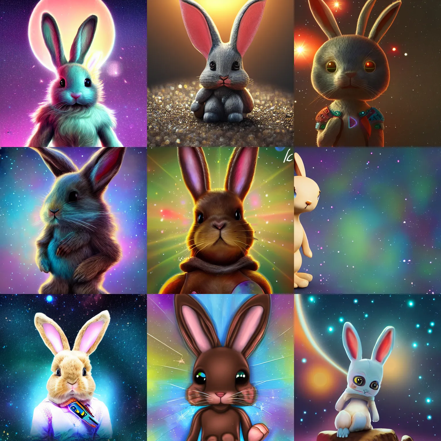 Prompt: a cute galactic bunny, very detailed 4k