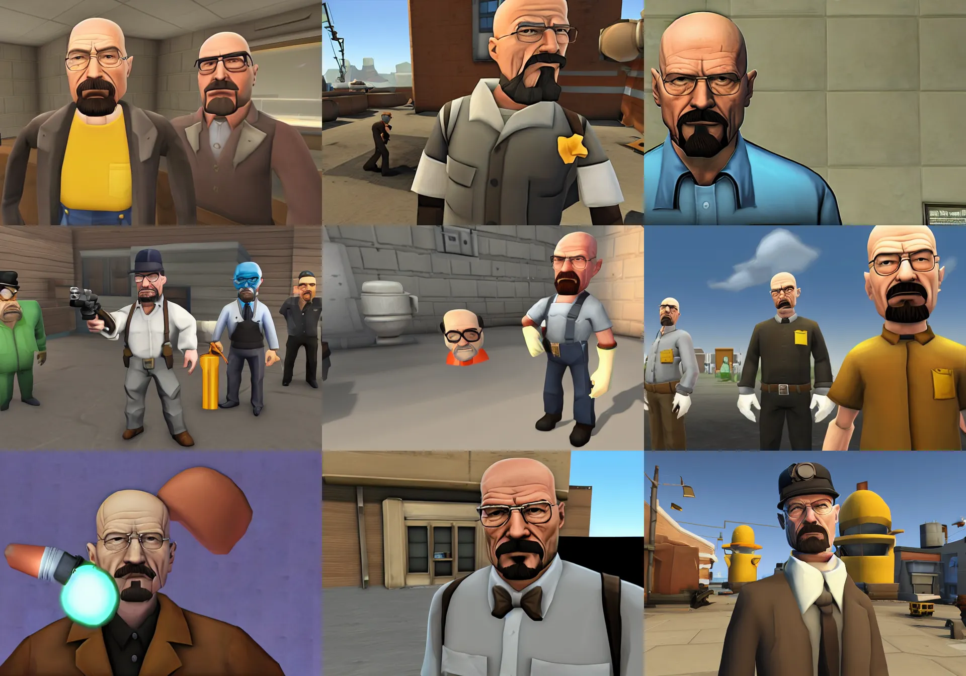 Prompt: walter white in team fortress 2