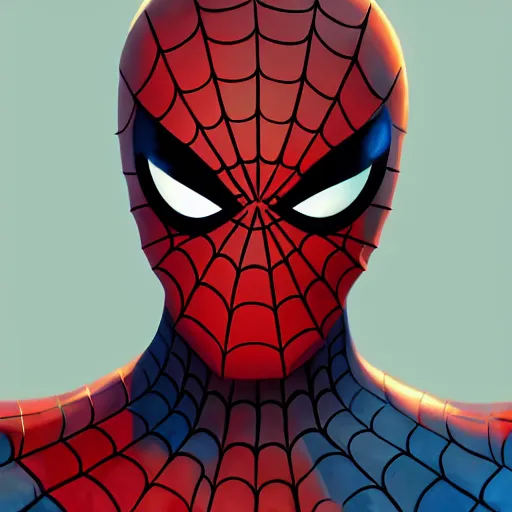 Image similar to face icon stylized minimalist spiderman, loftis, cory behance hd by jesper ejsing, by rhads, makoto shinkai and lois van baarle, ilya kuvshinov, rossdraws global illumination