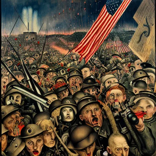 Image similar to january 6 insurrection by otto dix, hyperrealistic, aesthetic, masterpiece