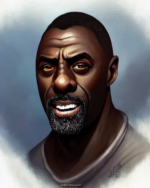 Image similar to cute little anthropomorphic idris elba, cute and adorable, pretty, beautiful, dnd character art portrait, matte fantasy painting, deviantart artstation, by jason felix by steve argyle by tyler jacobson by peter mohrbacher