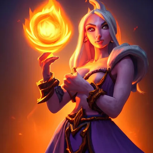 Prompt: Hearthstone official professional art. A sorceress, wearing a robe casting a fire ball. Insanely coherent & perfect physical body parts (face, arms, legs, hair, eyes). Full body realistic, sharp focus, 8k high definition, insanely detailed, intricate, elegant, smooth, sharp focus, illustration, ArtStation