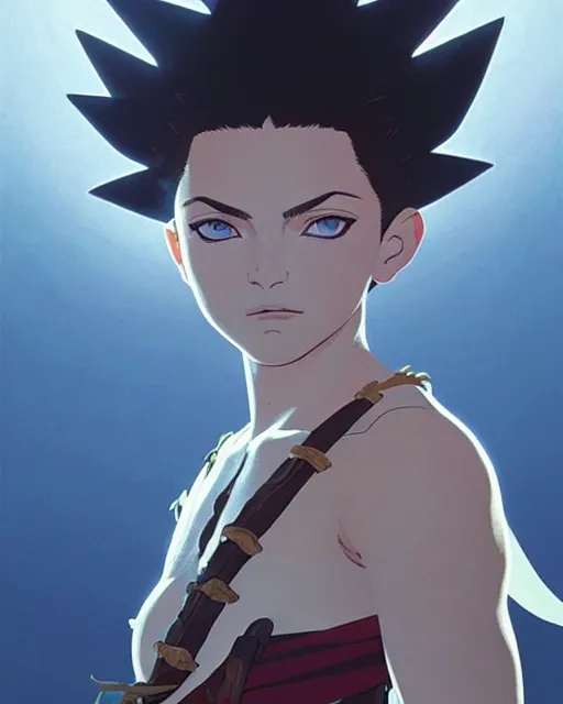 Image similar to young madonna as an azctec warrior, detailed perfect face, exquisite details, fire magic, mid view, design on a white background, by studio muti, greg rutkowski makoto shinkai takashi takeuchi studio ghibli