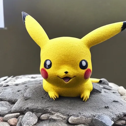 Image similar to Pikachu Sculpture made out of stone