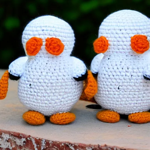 Image similar to crocheted penguins,