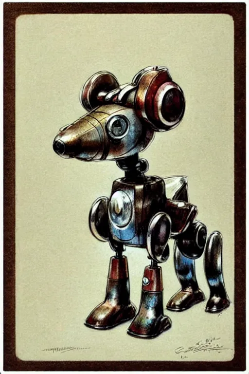 Image similar to (((((1950s retro robot dog . muted colors.))))) by Jean-Baptiste Monge !!!!!!!!!!!!!!!!!!!!!!!!!!!