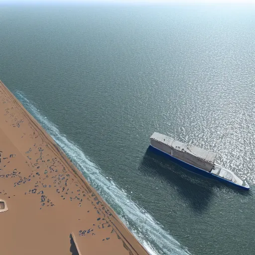 Prompt: the most expansive boat in the world docking by the beaches of gaza, 8 k resolution, midday