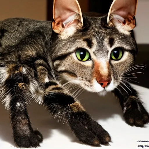 Image similar to photo of a hybrid between a cat and a tarantula