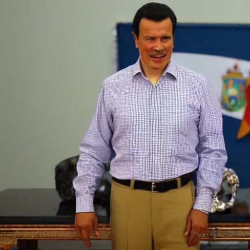 Prompt: spanish president pedro sanchez as hugo chavez clothes