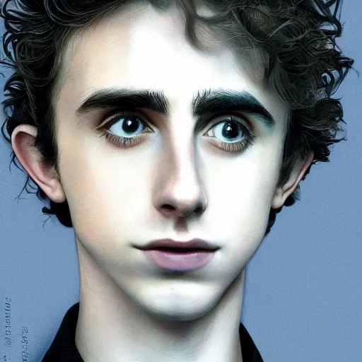 Prompt: portrait of a hybrid of freddie highmore and timothee chalamet, photo realistic, highly detailed