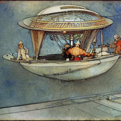 Prompt: spaceship by carl larsson