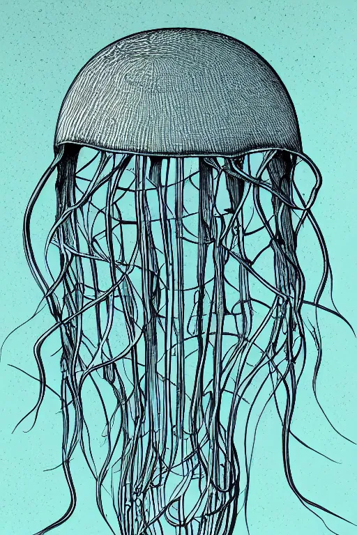 Image similar to the world inside a jellyfish, symmetrical, highly detailed, digital art, sharp focus, skeleton, trending on art station