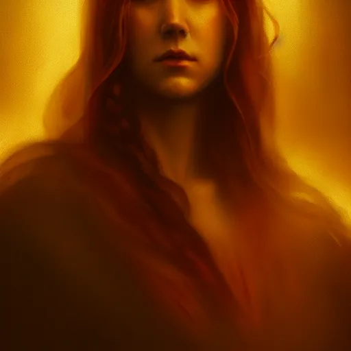Prompt: Seductive Oracle of Delphi portrait, mysterious atmospheric lighting, painted, intricate, volumetric lighting, beautiful, rich deep colours masterpiece, golden hour, sharp focus, ultra detailed, by Leesha Hannigan, Ross Tran, Thierry Doizon, Kai Carpenter, Ignacio Fernández Ríos