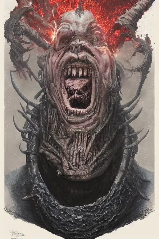 Image similar to portrait of john candy by hr giger, greg rutkowski and wayne barlowe as a diablo, resident evil, dark souls, bloodborne monster