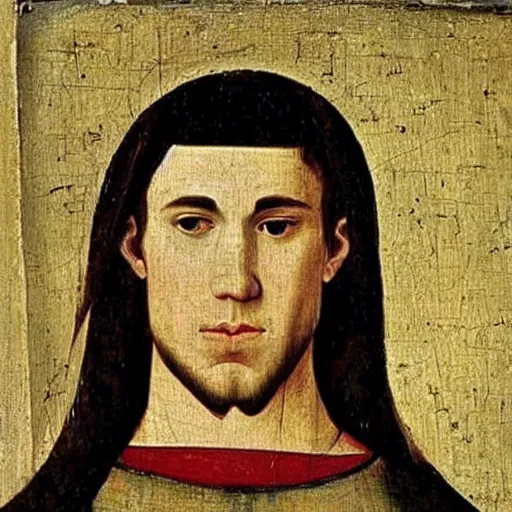 Image similar to A 15th century medieval renaissance oil painting of Skrillex