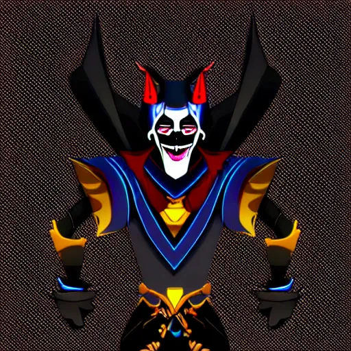 Prompt: dark black jester , vector illustration , 2d m sharp , detailed , artstation