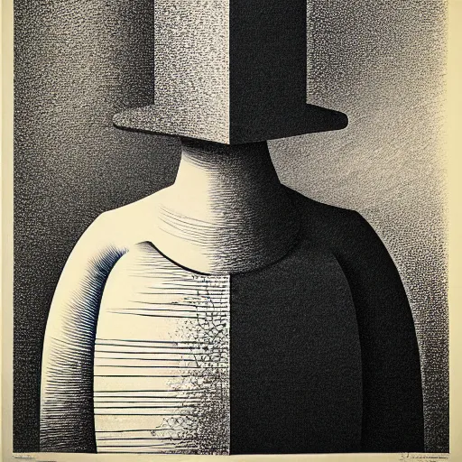 Image similar to lithography grain effect on paper secret artefact conceptual figurative post - morden monumental dynamic portrait drawn by goya and escher and hogarth, inspired by magritte, illusion surreal art, highly conceptual figurative art, intricate detailed illustration, controversial poster art, polish poster art, geometrical drawings, no blur