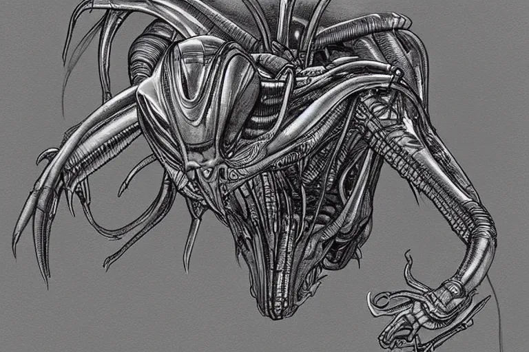 Image similar to “ a extremely detailed stunning drawings of alien by allen william on artstation ”