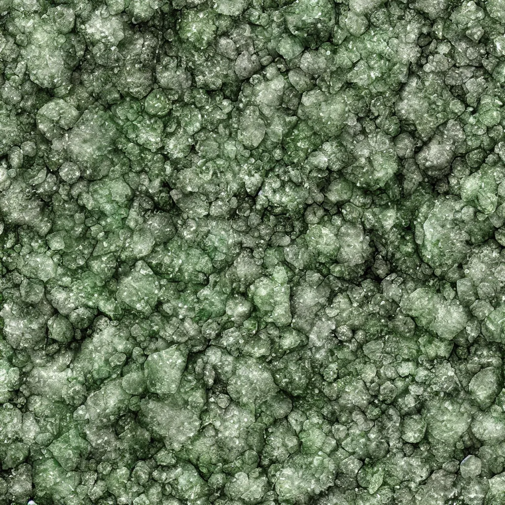 Image similar to long green crystals sticking out of the rock surface, detailed ground terrain albedo texture, flat, 2 d texture, seamless