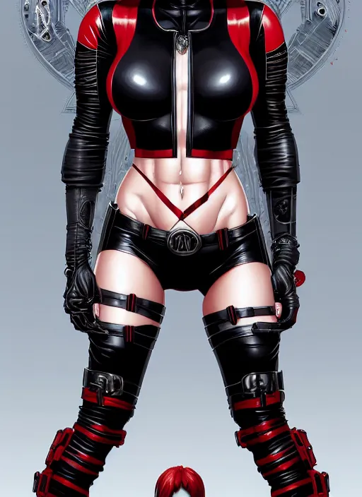 Image similar to symmetry!! gantz portrait of megan fox as harley quinn, unholy, intricate, highly detailed, dynamic lighting, digital art, digital painting, artstation, terence nielsen, sharp focus, illustration, art by artgerm and greg rutkowski and moebius, 8 k