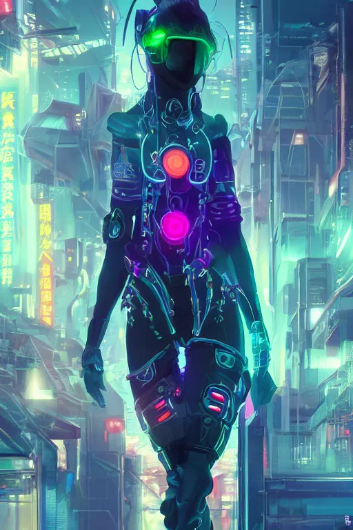 Prompt: futuristic Cyber Ninja Girl, in future cyberpunk, roaming the streets of calcutta , sci-fi, fantasy, intricate, very very beautiful, elegant, neon light, highly detailed, digital painting, artstation, concept art, smooth, sharp focus, illustration, art by alphonse mucha and tian zi and WLOP