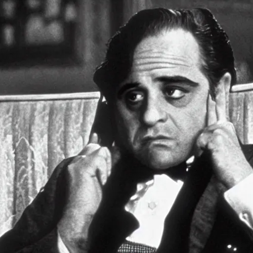 Prompt: movie still of danny devito in the godfather