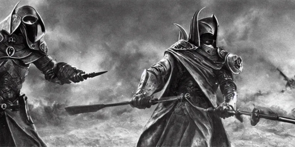 Prompt: A photo of Lord Sauron fighting in WWII