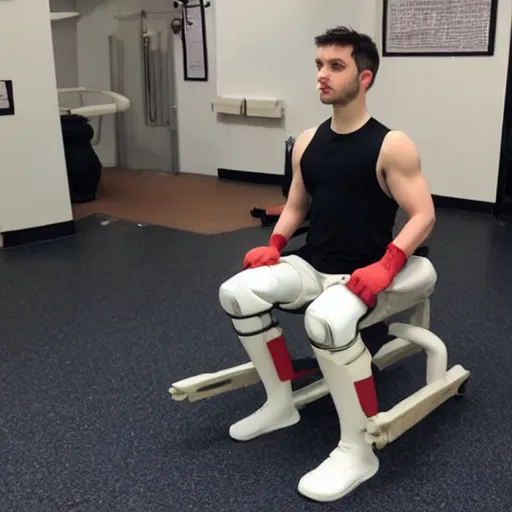 Prompt: muscular fitting exoskeleton for rehab