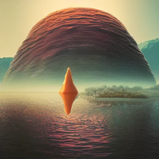 Image similar to slime monster in the lake, matte painting, detailed, elden ring, oil on canvas, by beeple