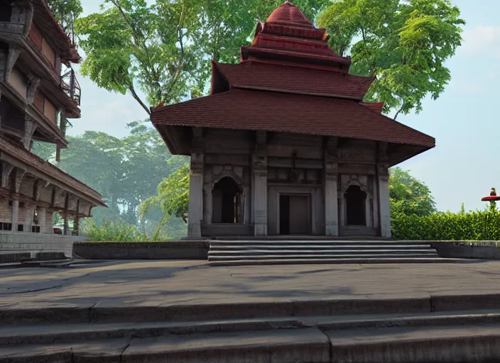Prompt: kamakhya temple, guwahati ; unreal engine 5, octane render, nanite ; global illumination ray traced ; natural sunny lighting