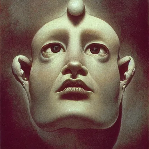 Image similar to in a dark bedroom sits an uncanny lonely ominous porcelain doll with cracks along it's face, by junji ito gerald brom by henry fuseli by zdzisław beksinski