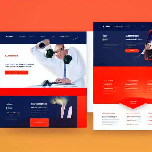 Image similar to a saas landing page template designed by davinci 4 k detailed