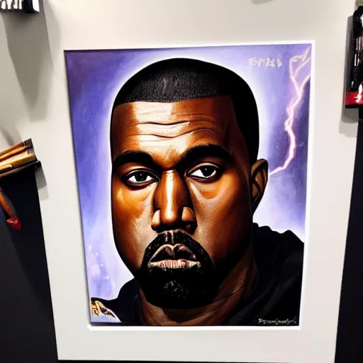 Prompt: ultra realistic portrait painting of kanye west as a sith lord, art by frank frazetta, 4 k, ultra realistic, highly detailed, epic lighting