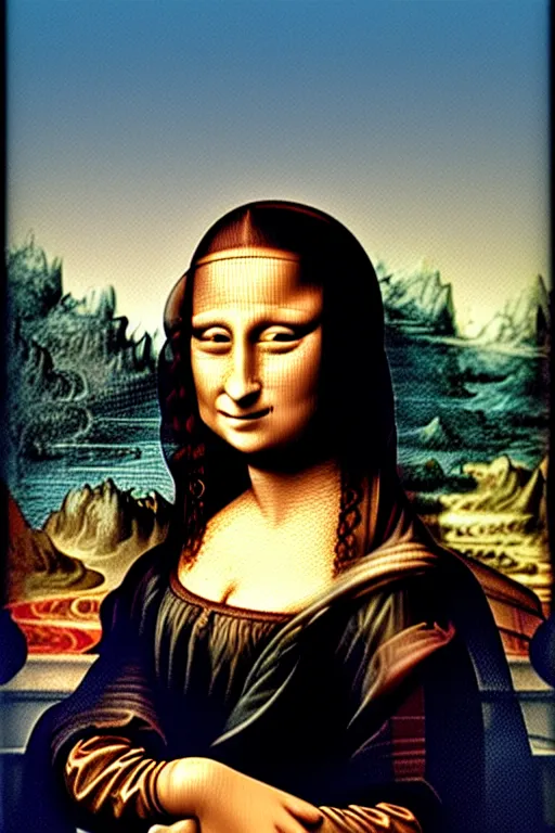 Image similar to mona lisa frank zappa