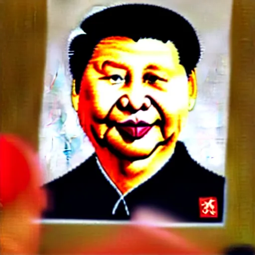 Prompt: The face of Xi Jinping drawn like the face of Winnie the Pooh, cartoon