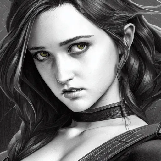 Image similar to full figure ultra realistic illustration, kaitlyn dever as batgirl, intricate, elegant, highly detailed, digital painting, artstation, concept art, smooth, sharp focus, illustration, art by artgerm and greg rutkowski and alphonse mucha