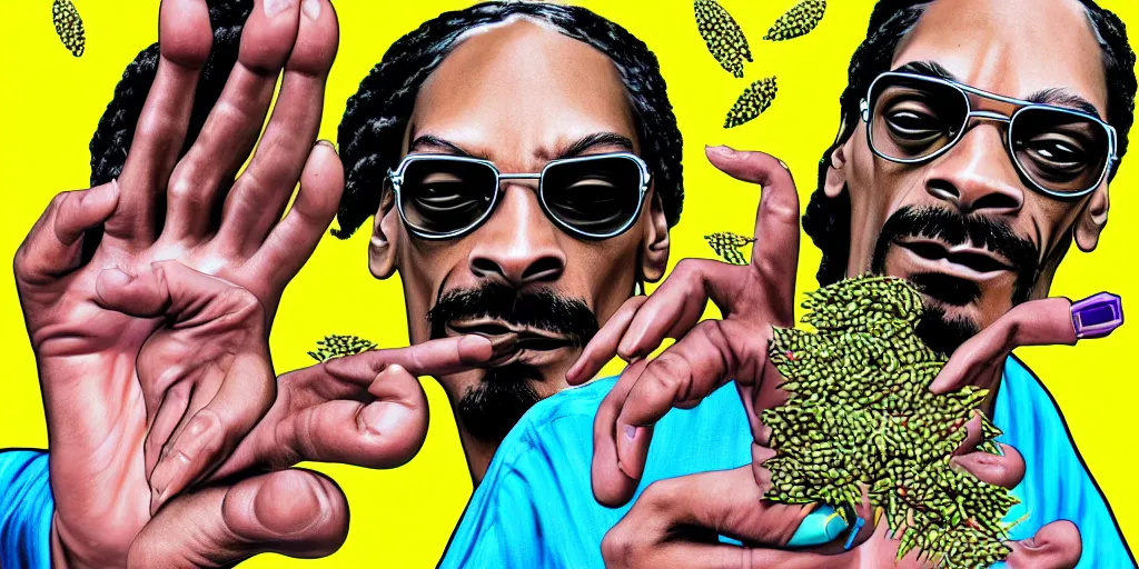 Image similar to snoop dogg smoke someone feet, gta vice city style, smooth painting, each individual seeds have ultra high detailed, 4 k, illustration, comical, acrylic paint style, pencil style, torn cosmo magazine style, pop art style, ultra realistic, underrated, by mike swiderek, jorge lacera, ben lo, tyler west