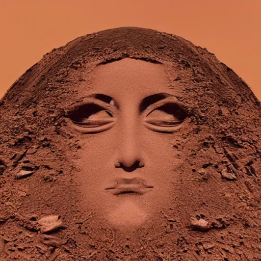 Image similar to virgin mary face image in soil on mars photo